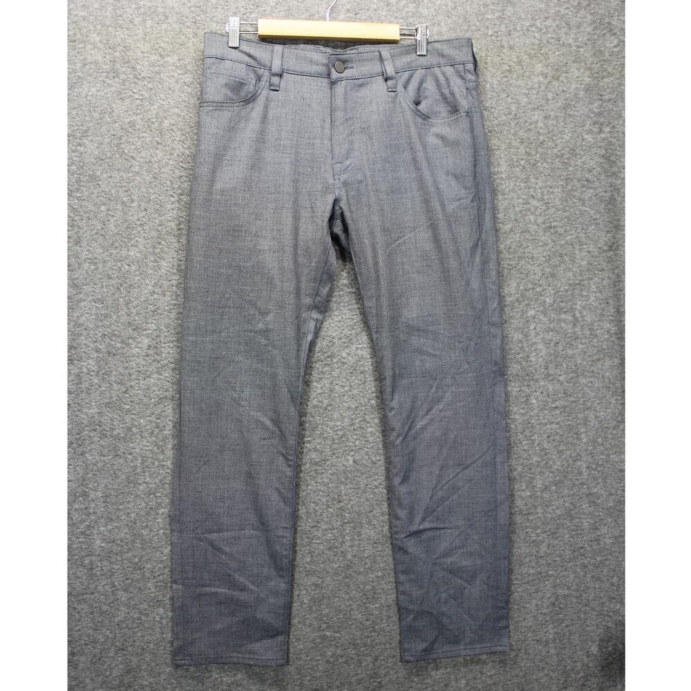 34 Heritage Pants Mens 34x30.5 Gray Plaid Courage Mid Rise Straight Stretch